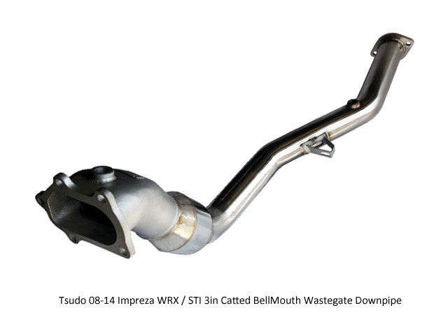 Tsudo 08-12 WRX / STI 5Dr S2 Burnt Tip 3" Cat-back Exhaust + Hi-Flow cat Downpipe