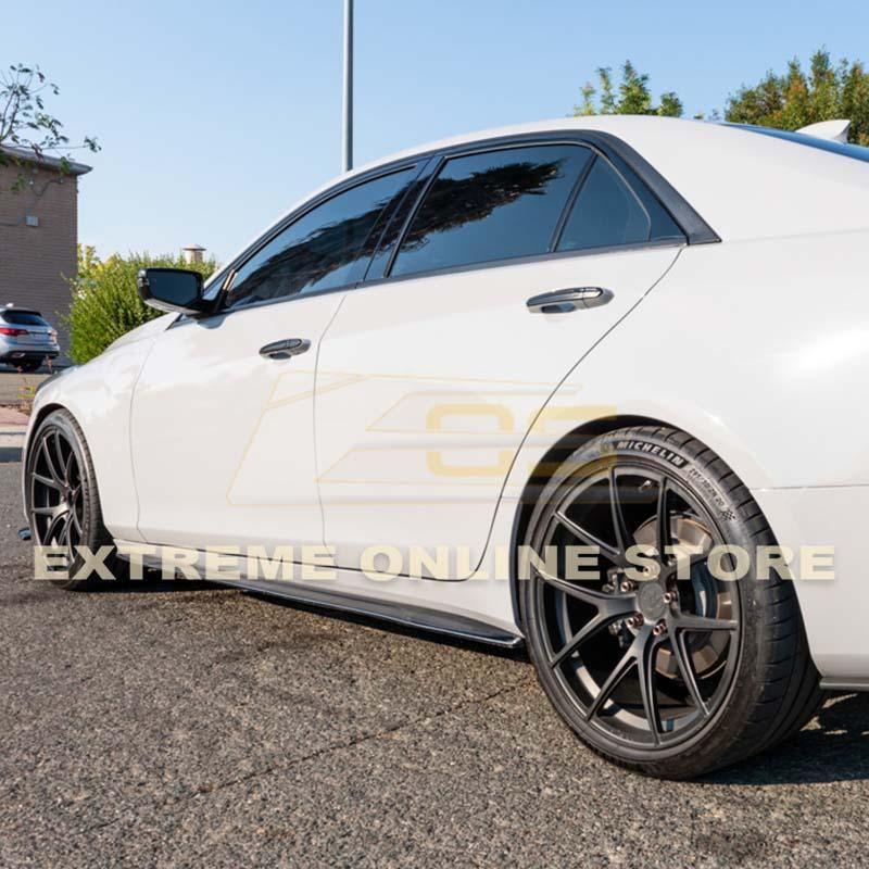 2014-19 Cadillac CTS Carbon Fiber Front Splitter & Side Skirts