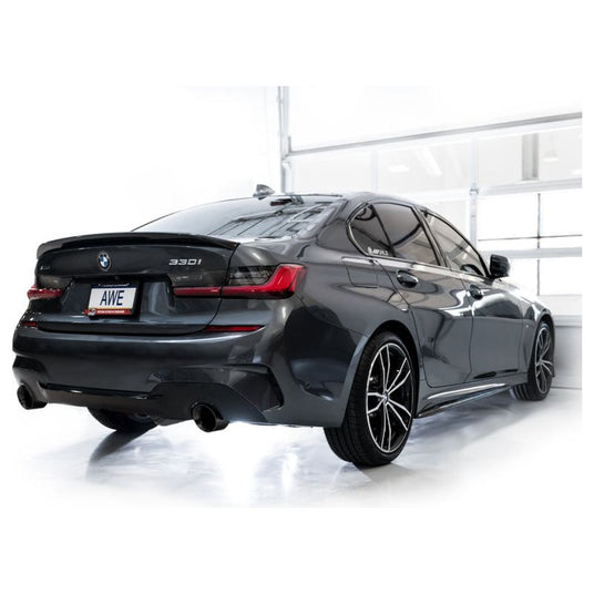 AWE Tuning Touring Edition Axle Back Exhaust | 3" Diameter | 4.5" Dual Diamond Black BMW 430i 2021-2024|BMW 330i 2019-2024