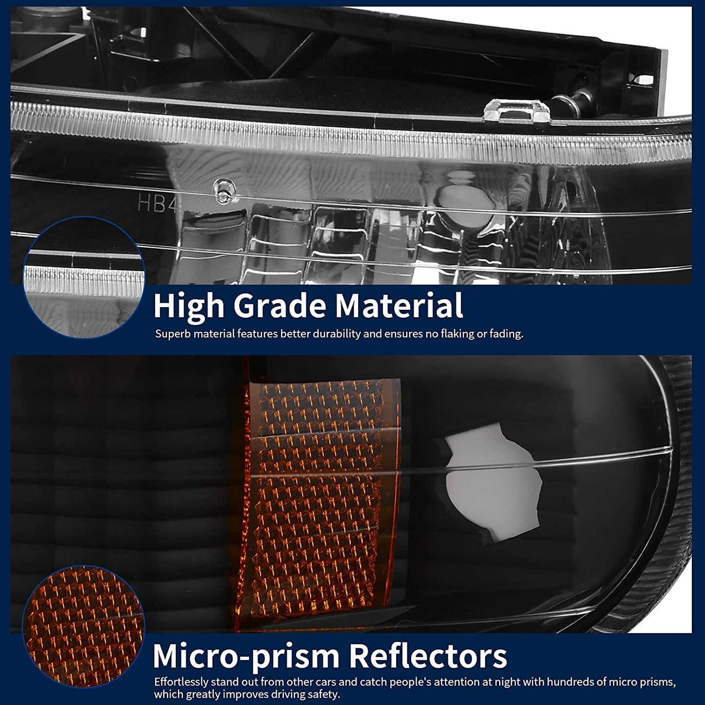 Autosaver88 Headlight Assembly Compatible With 19992002 Chevy Silverado 1500 250020012002 1500hd 2500hd 350020002006 Tahoe Suburban 2500 Headlamp Bumper Lights Black Housing Amber Reflector