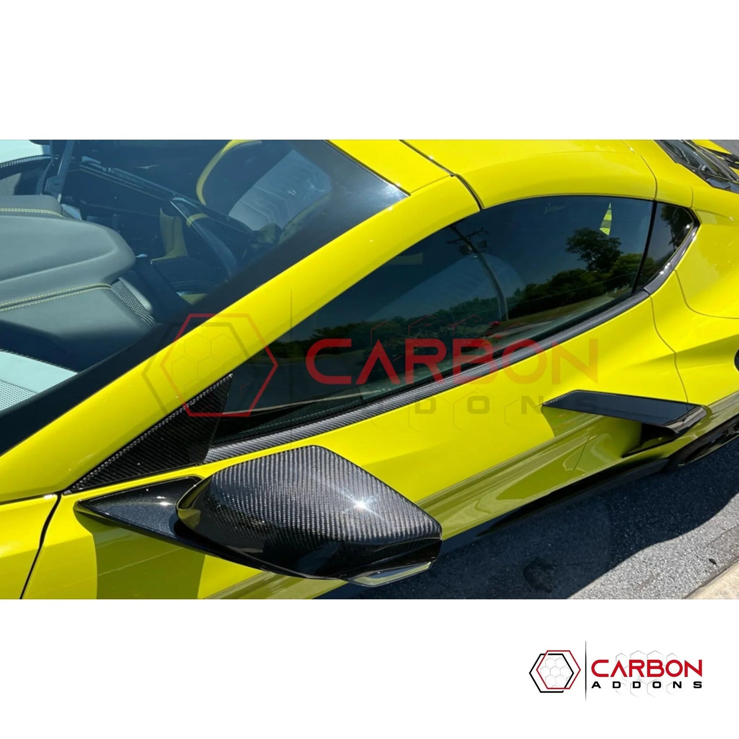 Carbon Fiber Side Window Sill Trim for Corvette C8 Stingray, Z51, Z06 (2020–2025) – Coupe or Convertible