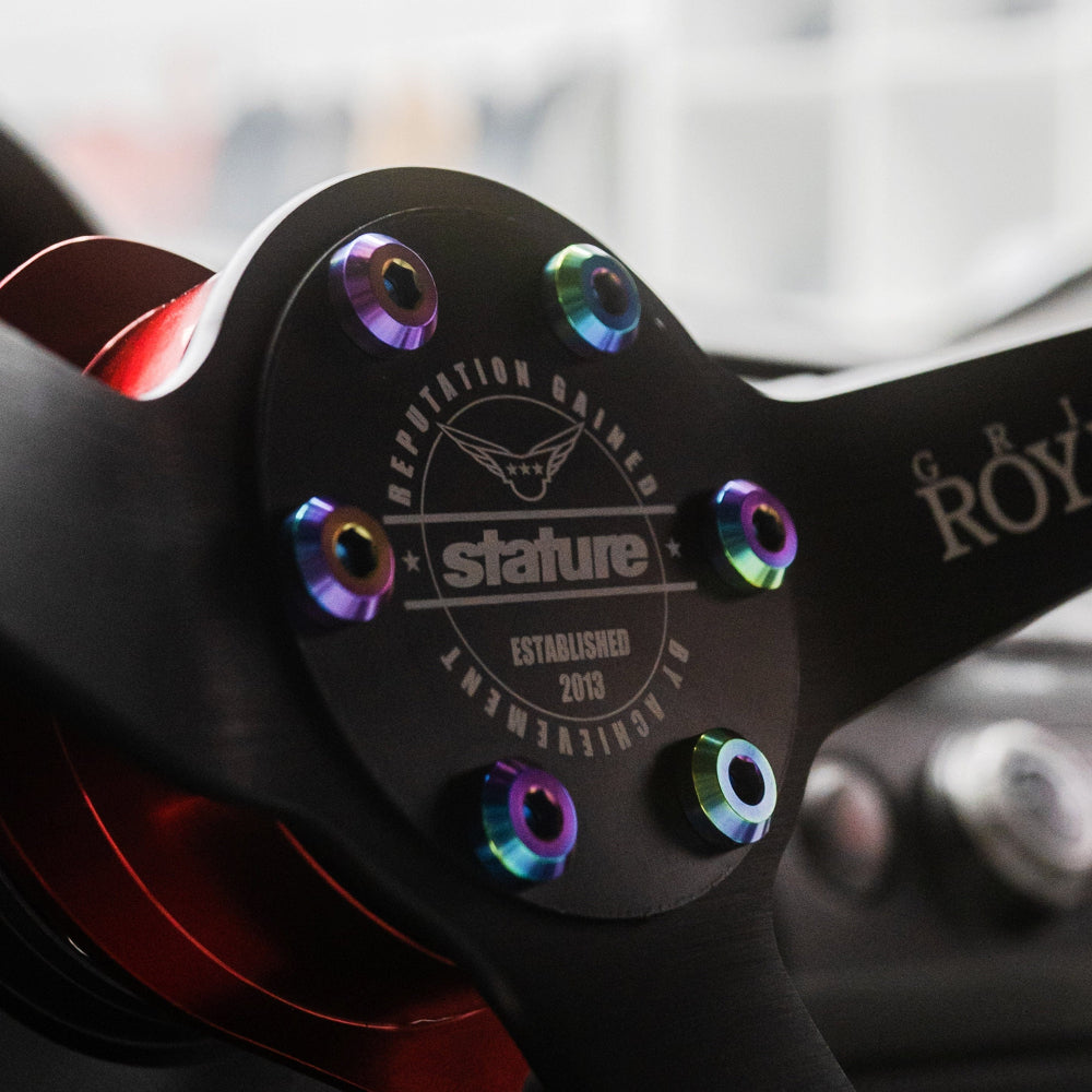 Titanium Hardware Steering Wheel Kit - Motor Head Design