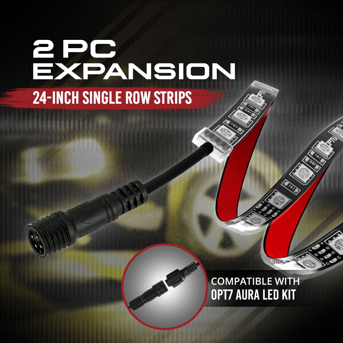 AURA LED Expansion Pack - (2) 24-Inch Strips with Splitters & Extensions