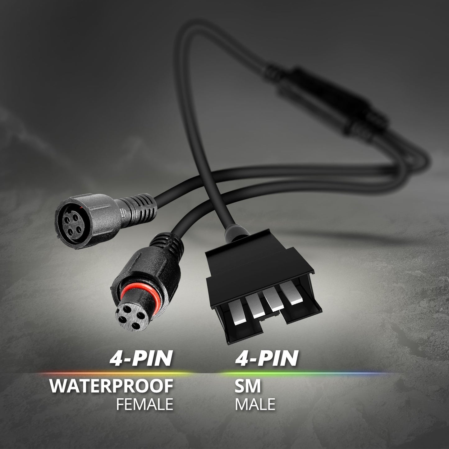 AURA 2pc Flat to Round Y Splitter Connector