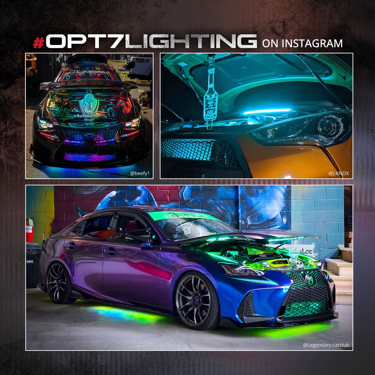 AURA PRO Engine Bay LED Lighting Kit ( 4 x 12-Inch or 4 x 24-Inch) - Bluetooth Enabled APP Full Color Spectrum