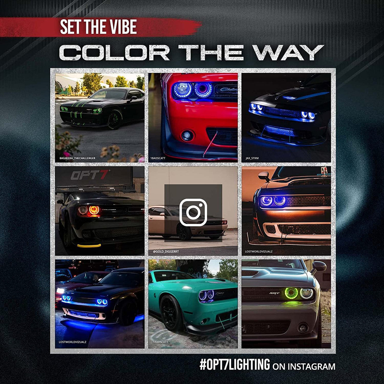 AURA LED Lighting Kit Triple Bundle (Halo + Interior + Underglow) for Dodge Challenger - Remote Control