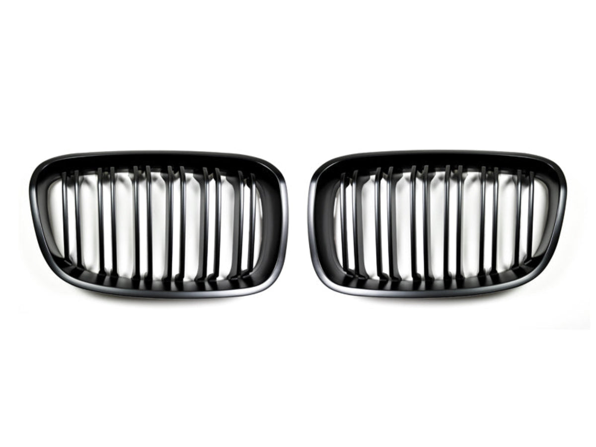 AutoTecknic Dual-Slats Stealth Black Front Grille Set - BMW F20 1-Series