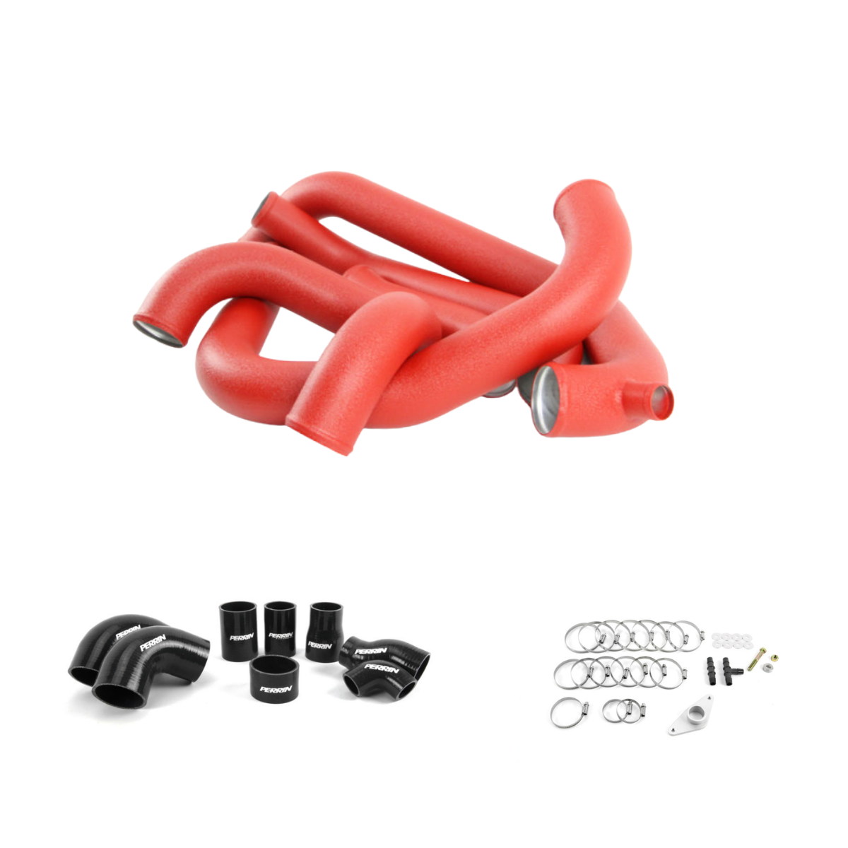 Perrin Performance Front Mount Intercooler Piping Kit Red/Black/Neon Yellow Subaru STI 2015+ | PSP-ITR-438