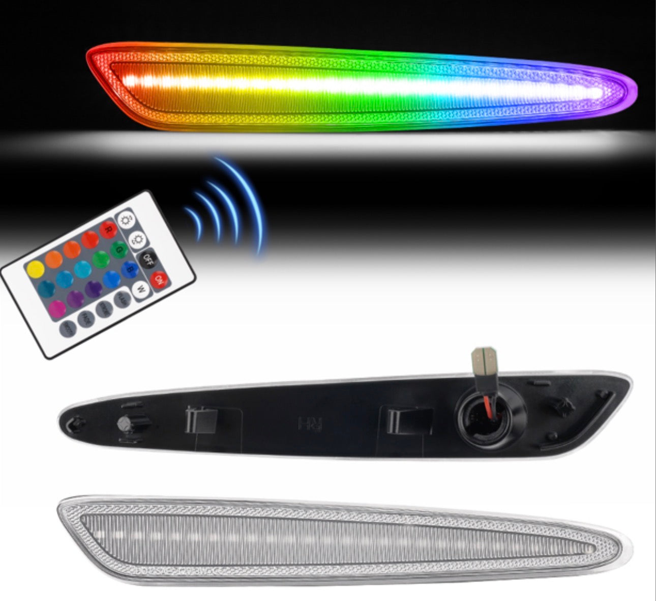 CORVETTE 05-13 FRONT/REAR RGB DYNAMIC LED SIDE MARKERS w/ REMOTE