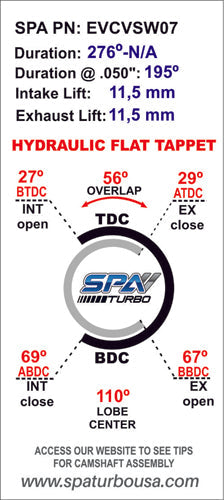 VW 8V 276 N/A application hydraulic tappets performance camshaft
