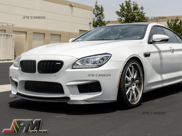 V Style Carbon Fiber Front Bumper Add-on Lip Fits For 2012-2018 BMW F06 F12 F13 M6 Only