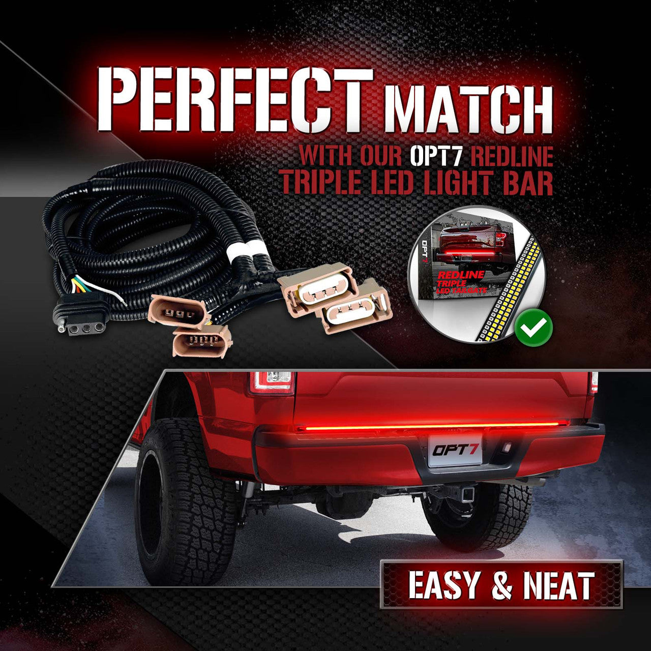 OPT7 Redline Easy Connect Tail Light Harness for Ford F150 15-18