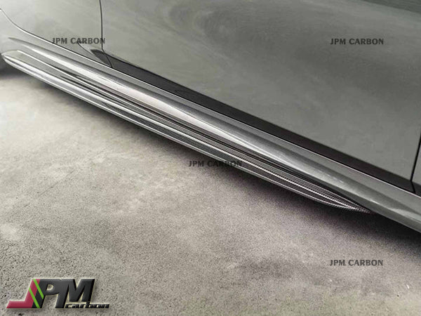 M Performance Style Carbon Fiber Side Skirt Add-on Lip Fits For 2019-2024 BMW G20 G21 G28 3-Series with M-sport Package Only