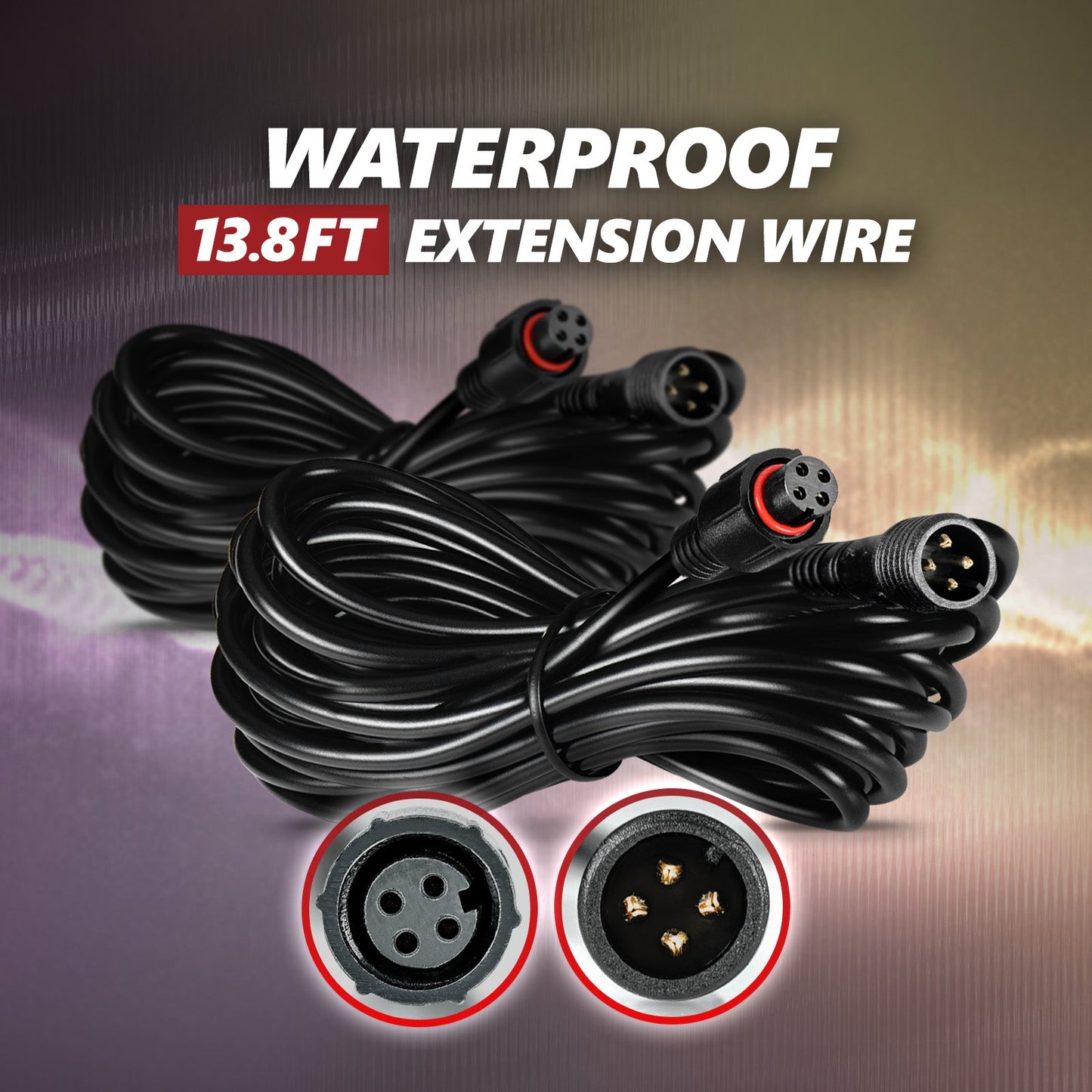 AURA and Photon RGB 2PCS Extension Wires with Waterproof Connector