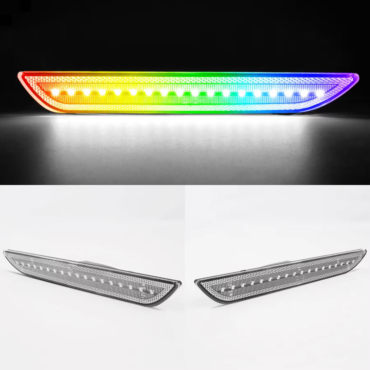 MUSTANG 15-23 REAR RGB DYNAMIC LED SIDE MARKERS w/ REMOTE