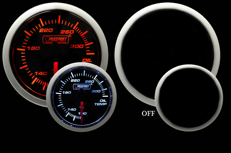 2-3/8" Amber / White - Oil Temperature Gauge