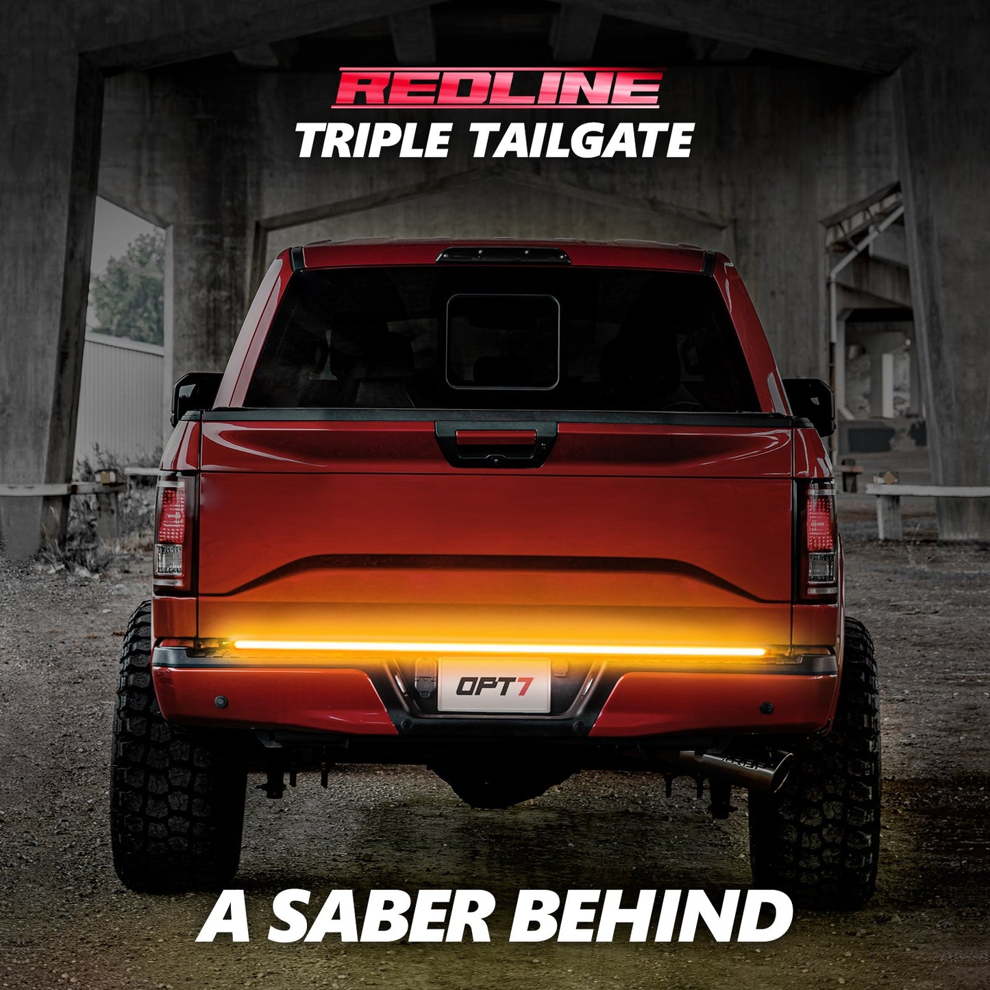 Redline Triple Row LED Tailgate Light Bar with Reverse Light, Brake Light & Sequential Turn Signals