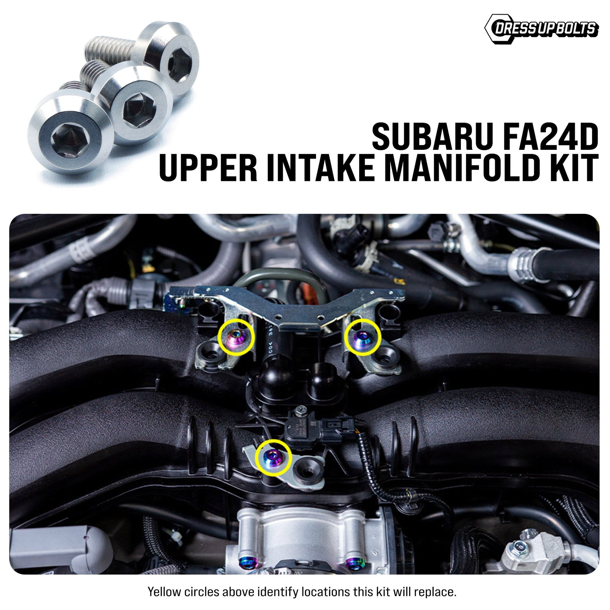 Titanium Hardware Upper Intake Manifold Kit - Subaru FA24D Engine