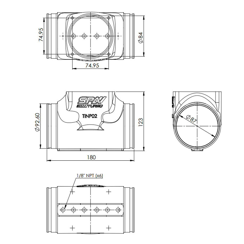 Cast Aluminum Intake Manifold Plenum upgrade for Porsche 911 997.1 Turbo/GT2