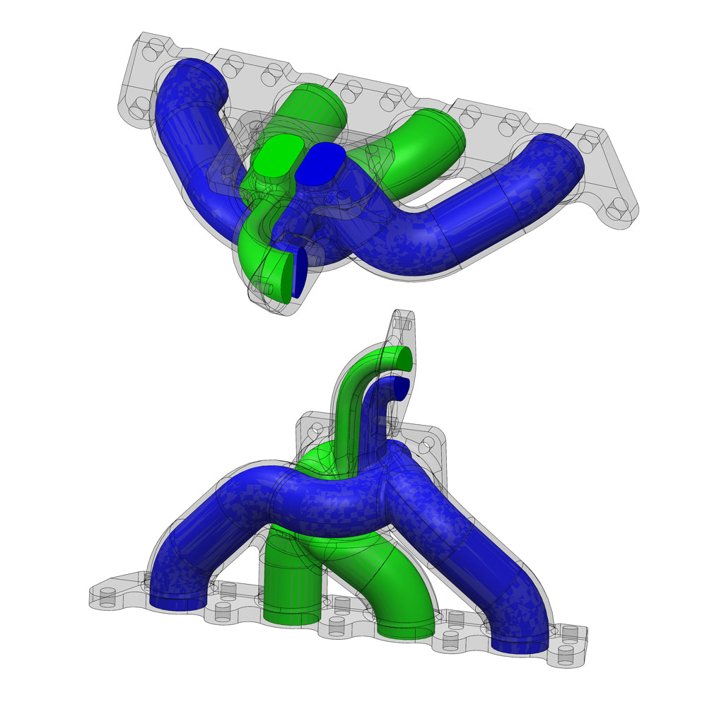 VW MKIV GTI T3 Twin Scroll Top Mount Flange Turbocharger Exhaust Manifold + Cast Aluminum Intake Manifold + 252 / 260 High Performance Camshaft set