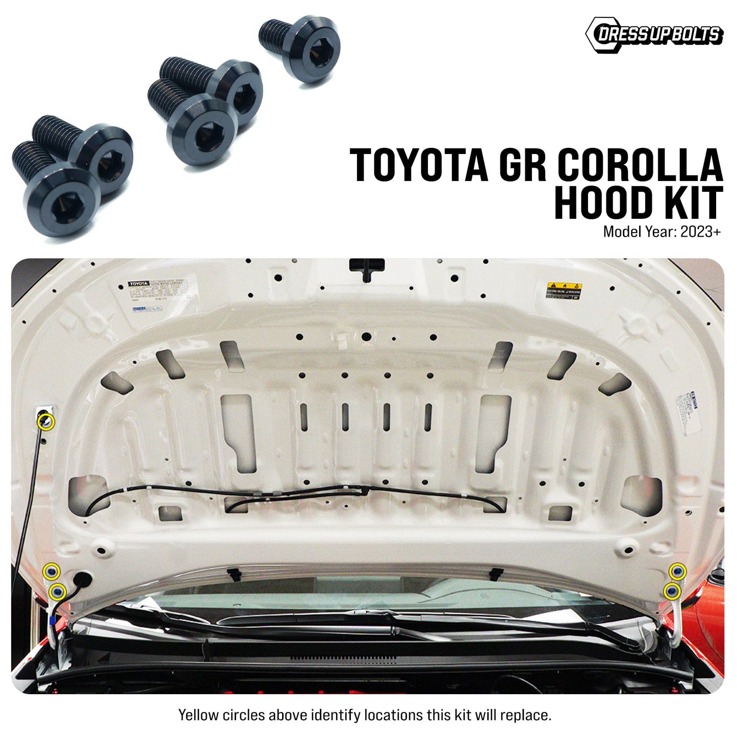 Titanium Hardware Hood Kit - Toyota GR Corolla (2023+)