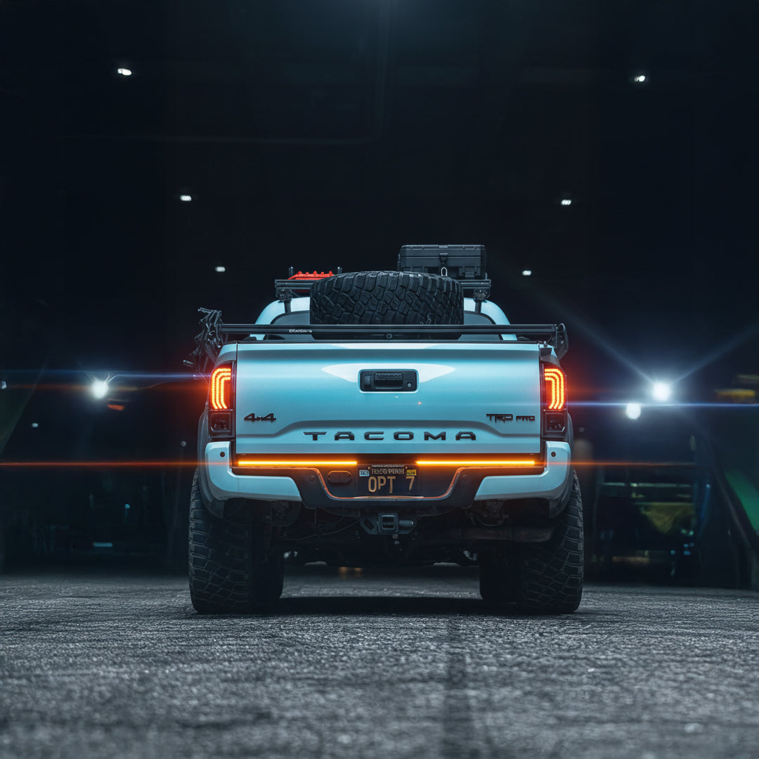 Redline Parlux Triple Row LED Tailgate Light Bar for Tacoma with Reverse Light, Brake Light & Sequential Turn Signals