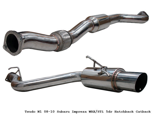 Tsudo 08-12 Impreza WRX / STI Wagon S2 JDM Catback + Hi-Flow Catalytic Downpipe Exhaust