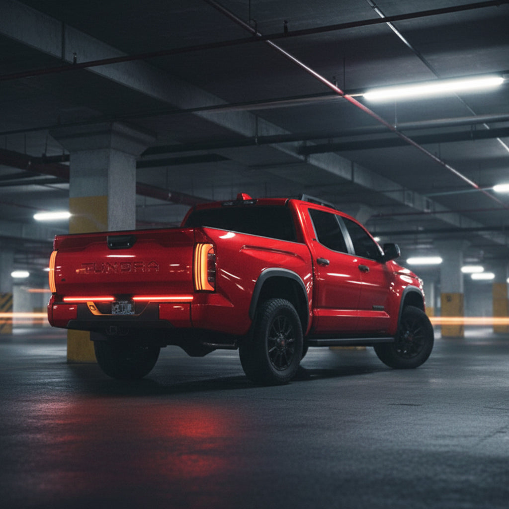 Redline Parlux Triple Row LED Tailgate Light Bar for Tundra with Reverse Light, Brake Light & Sequential Turn Signals