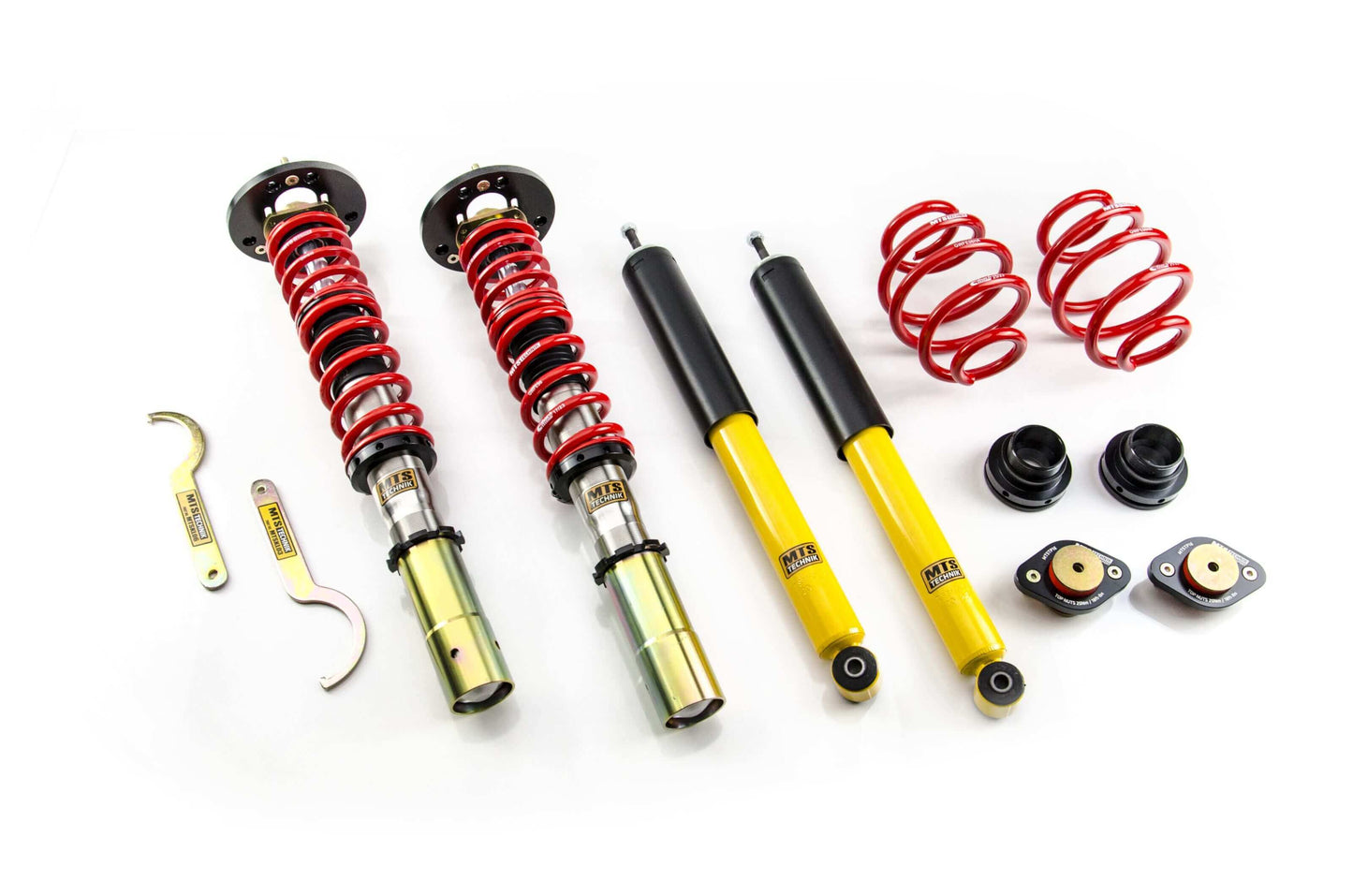 MTS Technik Comfort Series Coilover Kit - With Rear Axle Top Mount, Inox Housing, 45mm Strut for 1985-1993 BMW 325e (E30)