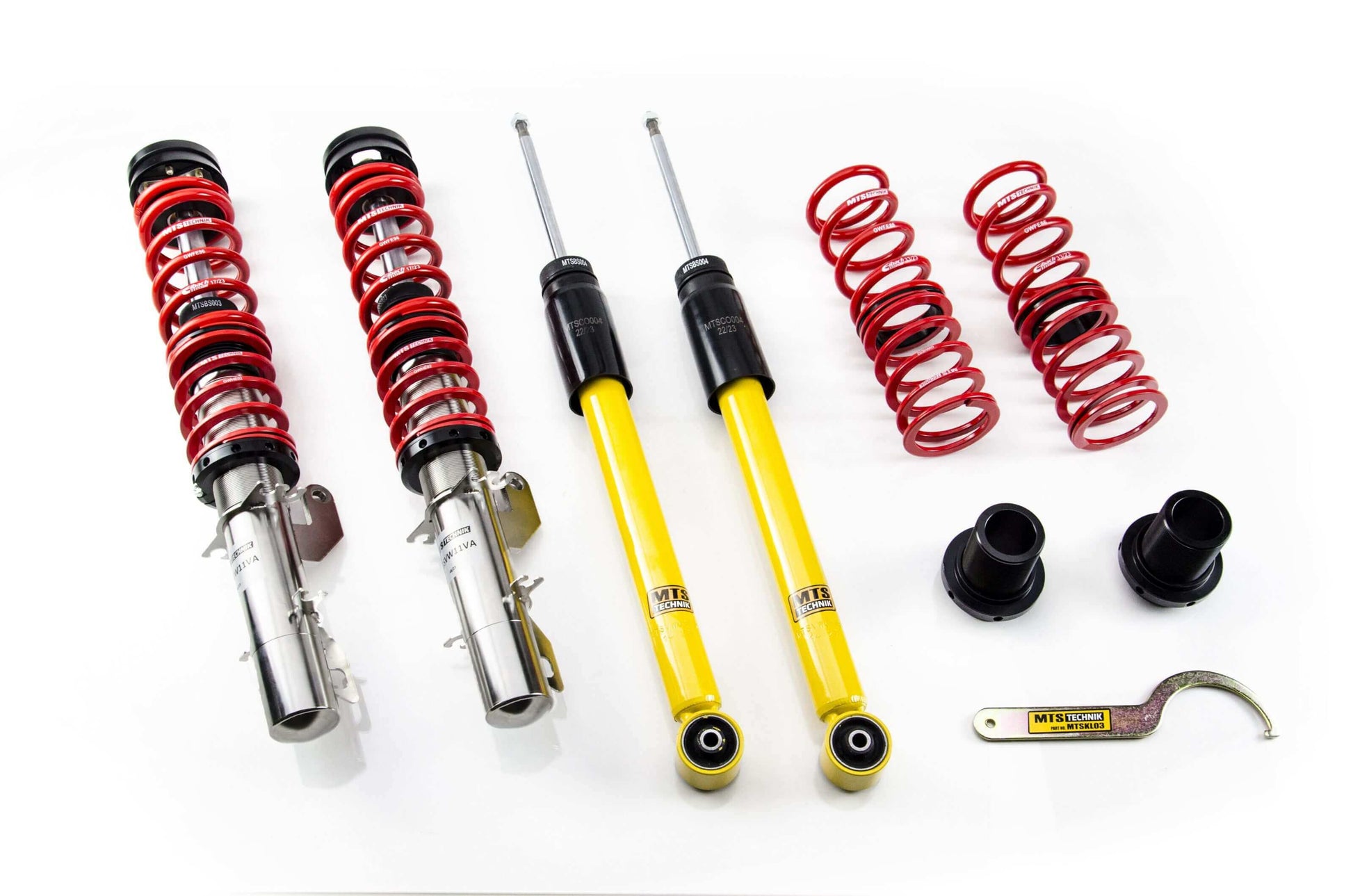 MTS Technik Stance Series Coilover Kit - With Front Axle Top Mount for 2000-2010 Volkswagen Jetta (MK3/MK4/MK5)