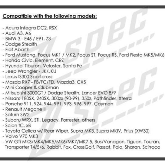 ZSPEC 44mm Rear Wiper Hole-Cover/Cap/Plug, Weatherproof, fits holes 16mm-30mm, Black