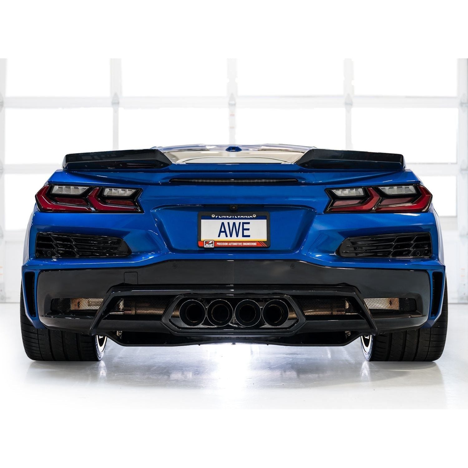 AWE 2023+ C8 Corvette Z06 SwitchPath Cat-Back Exhaust - Diamond Black Tips