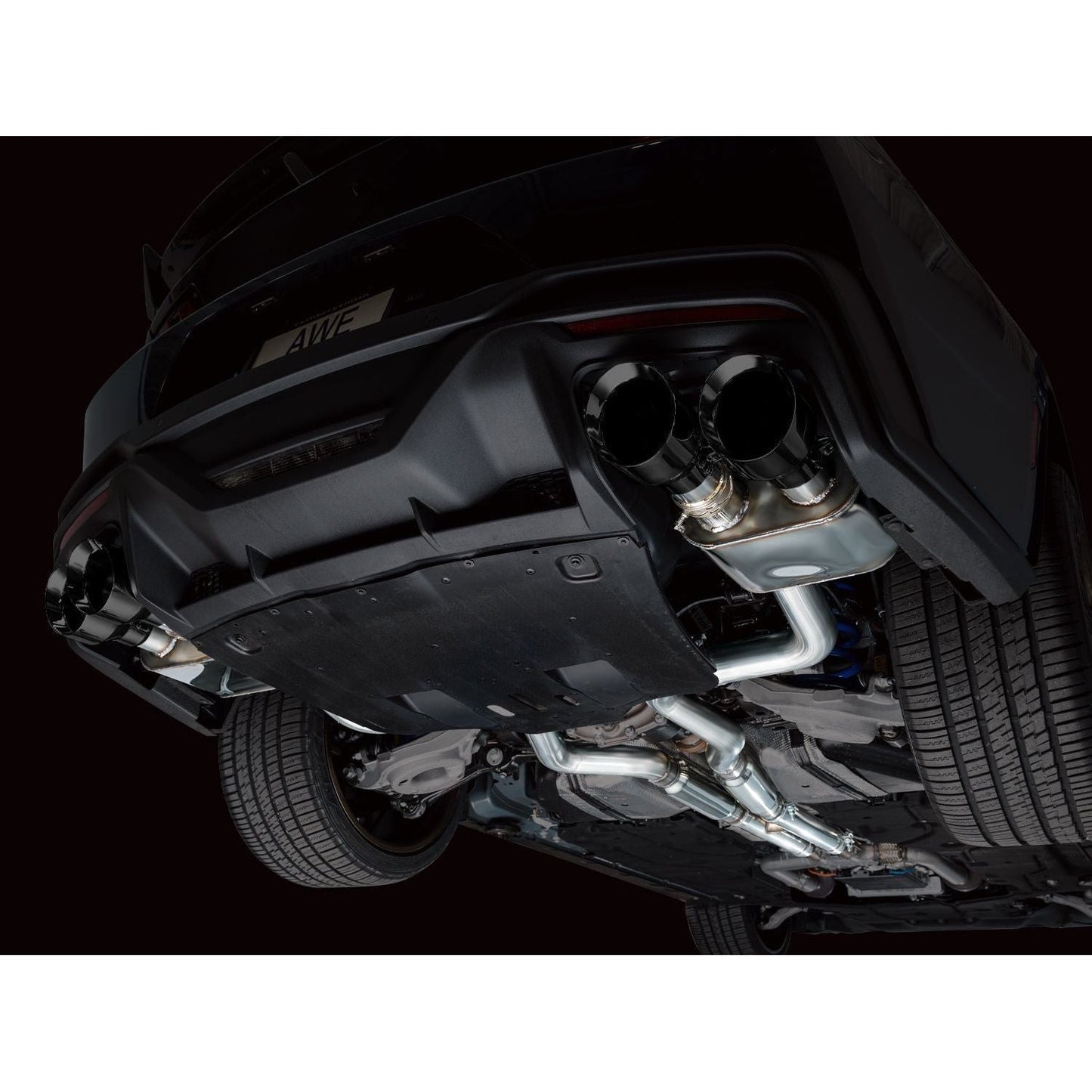 AWE 2024 Ford Mustang Dark Horse S650 RWD SwitchPath Catback Exhaust w/ Quad Diamond Black Tips