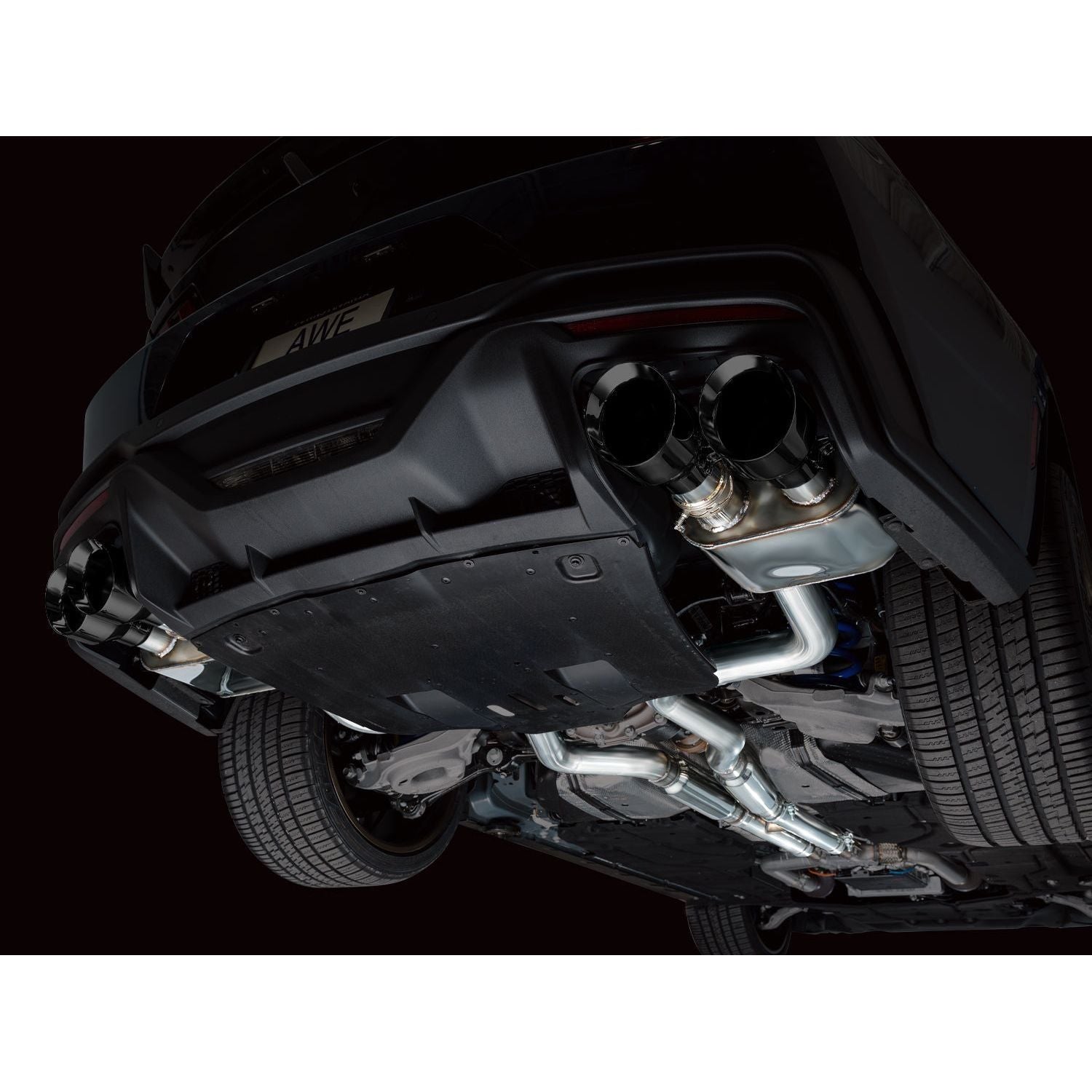 AWE 2024 Ford Mustang Dark Horse S650 RWD SwitchPath Catback Exhaust w/ Quad Diamond Black Tips