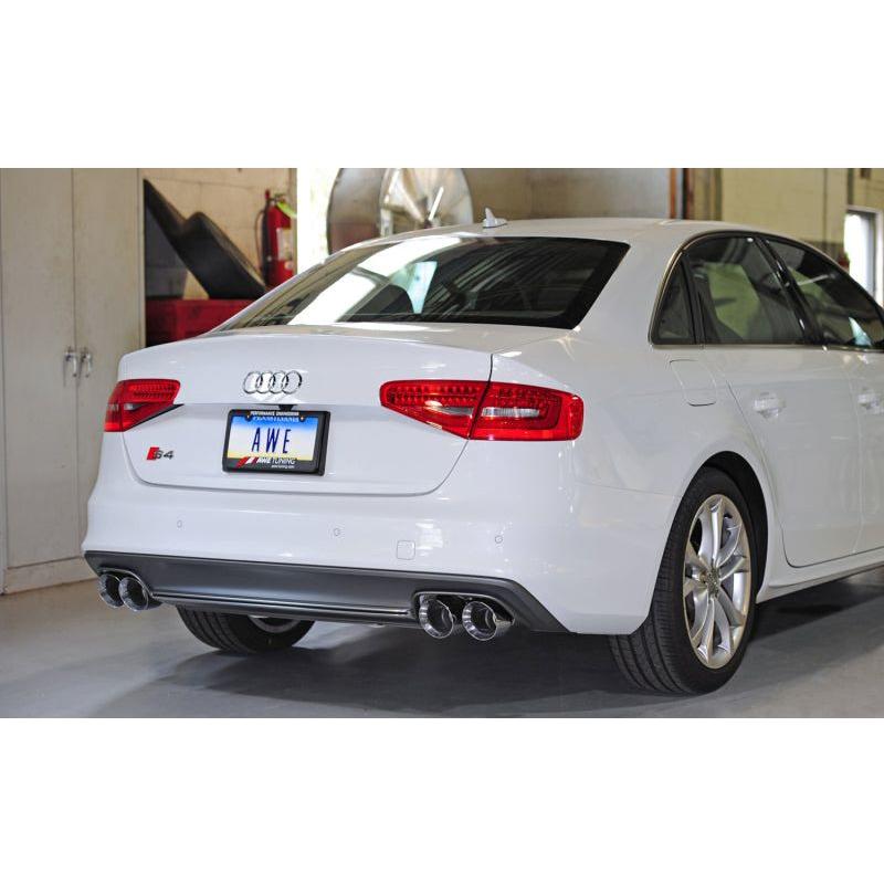 AWE Tuning Audi B8.5 S4 3.0T Track Edition Exhaust - Chrome Silver Tips (102mm)