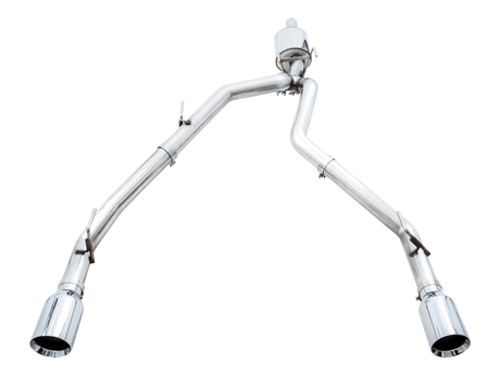 AWE Tuning AWE 0FG Dual Rear Exit Catback Exhaust for 4th Gen RAM 1500 5.7L (without bumper cutouts) - Chrome Silver Tips