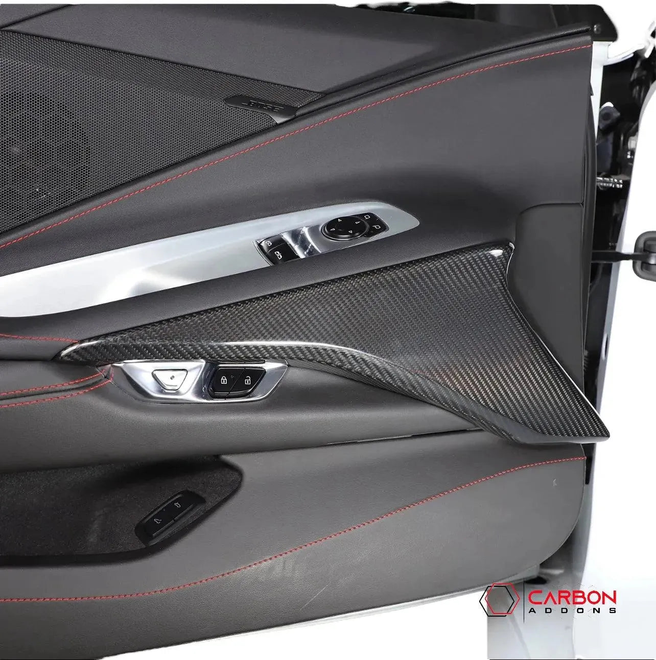 C8 Corvette 2020+ Real Carbon Fiber Lower Door Panel Trim Cover