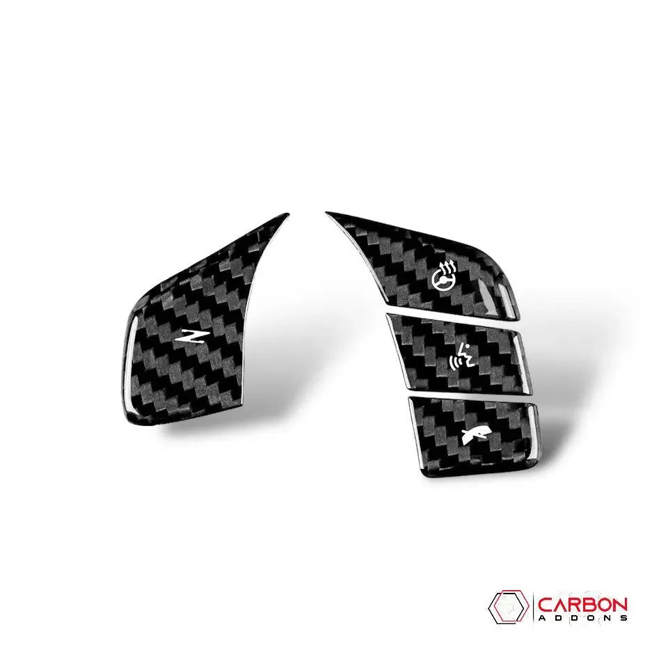 C8 Corvette Carbon Fiber Heated and Non Heated Steering Wheel Button Covers
