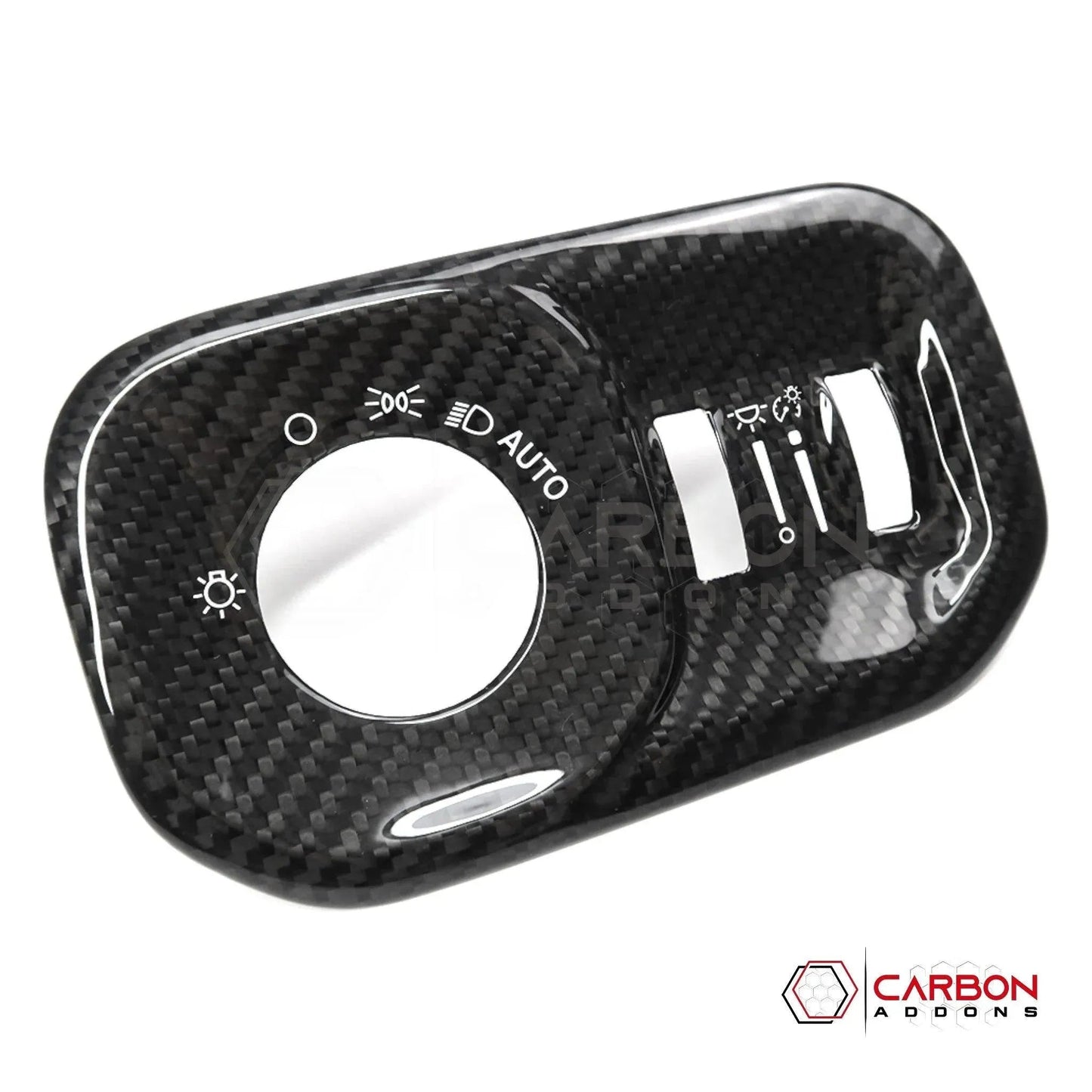 RAM 1500/TRX/RHO 2019+ Headlight Control Trim Hard Carbon Fiber Cover