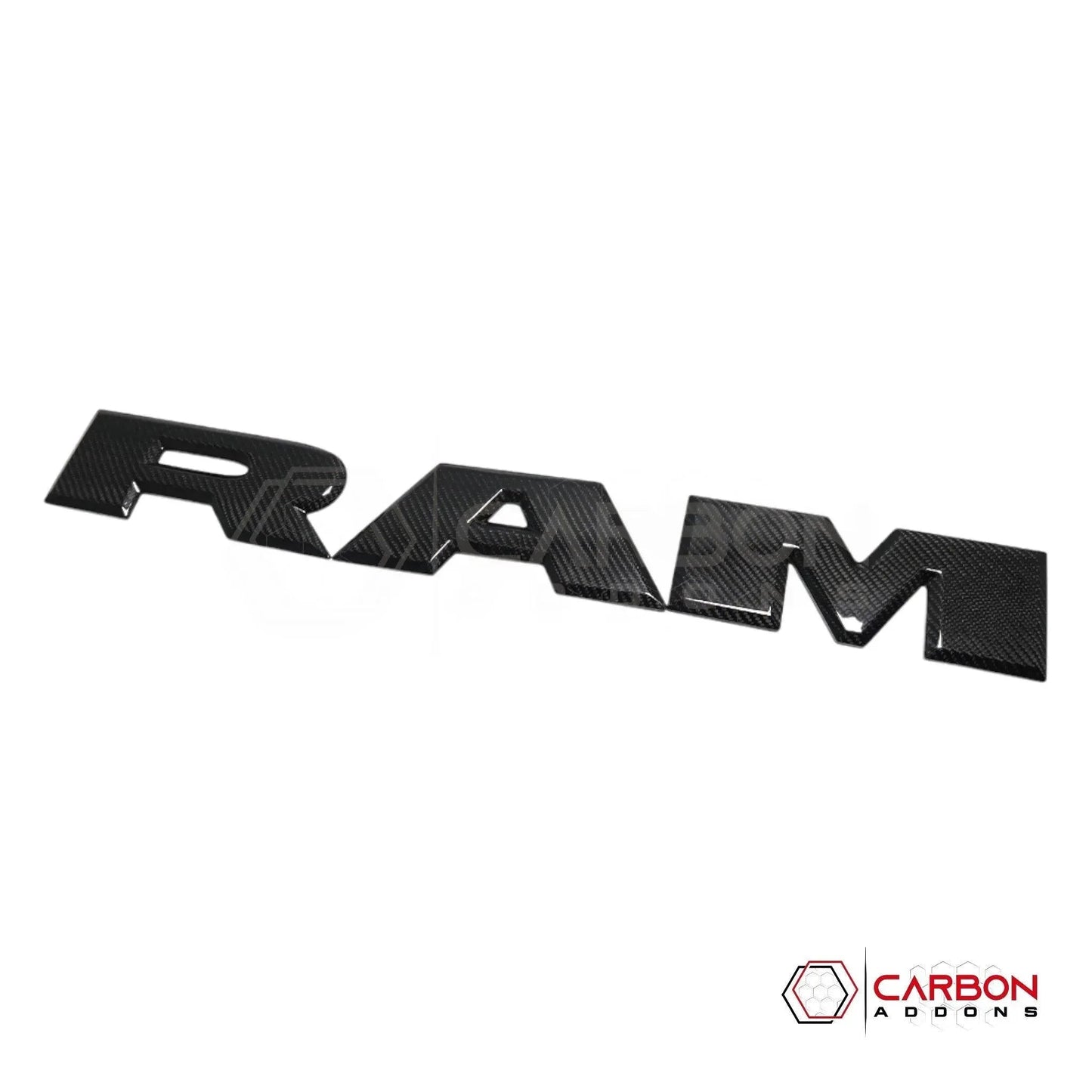 RAM TRX/RHO/Rebel Tailgate RAM Emblem Lettering Hard Carbon Fiber Covers