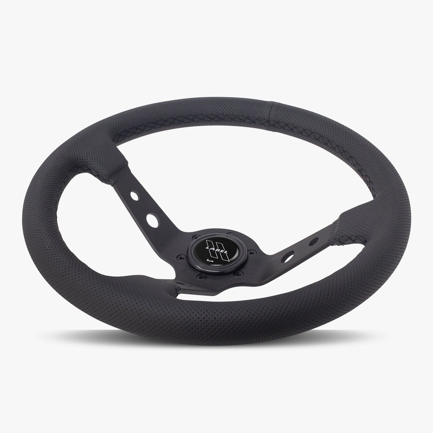 The Daytona | Black Perforated Leather | Black Spoke | Black Stitch