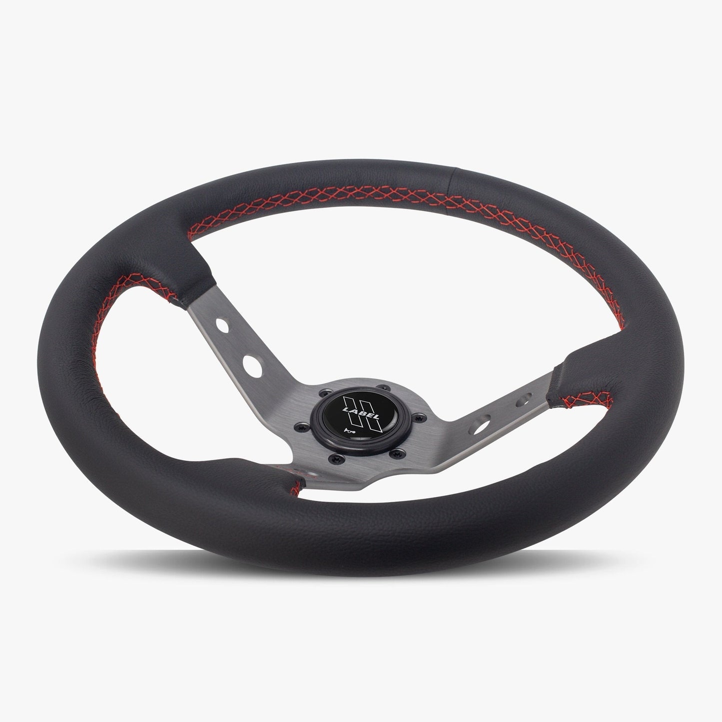 The Daytona | Black Leather | Graphite Spoke | Red Stitch