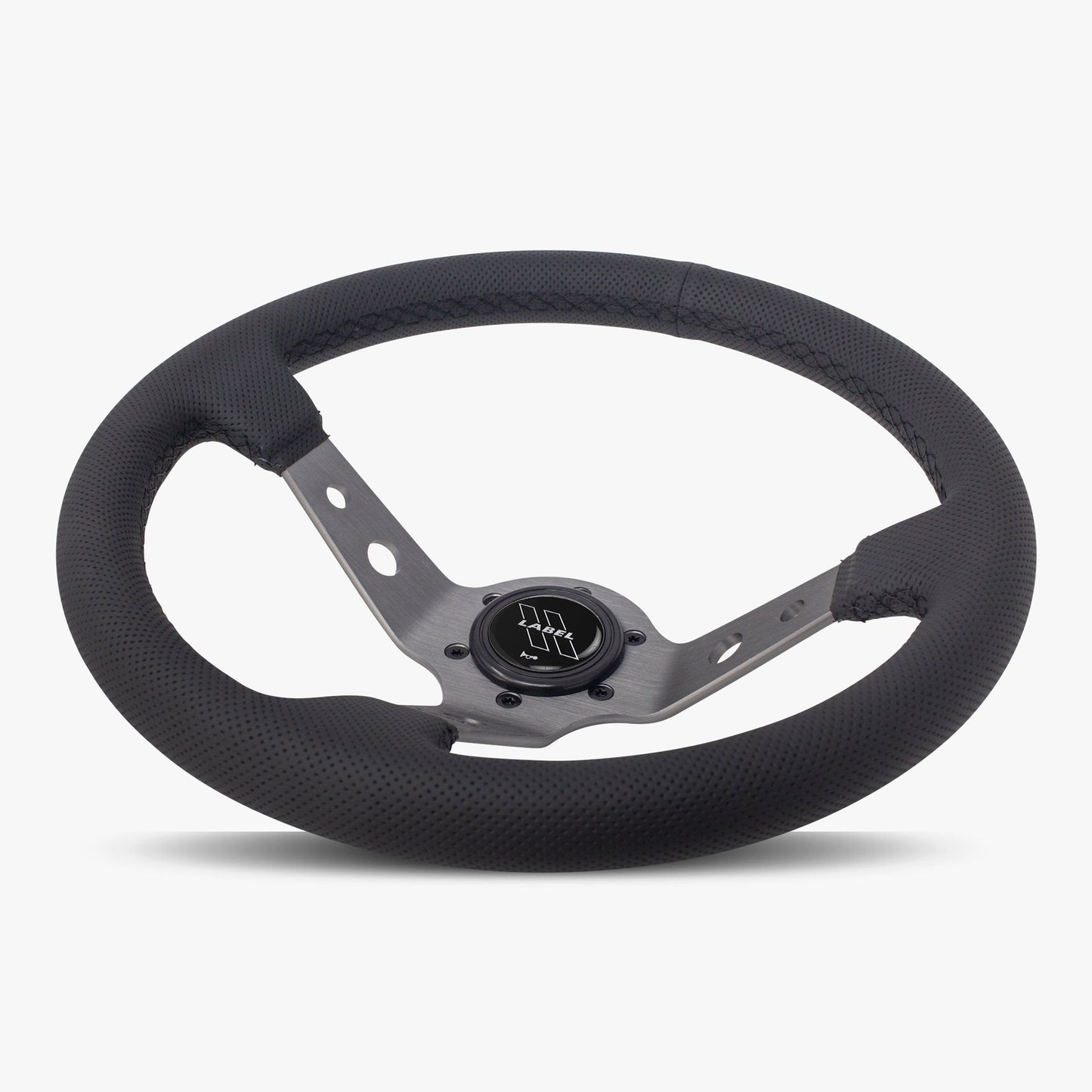 The Daytona | Black Perforated Leather | Graphite Spoke | Black Stitch