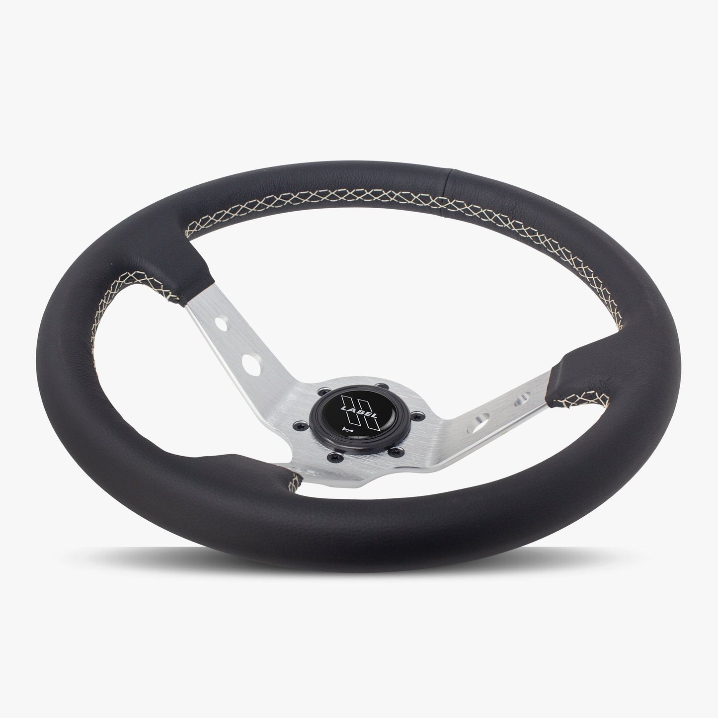 The Daytona | Black Leather | Silver Spoke | White Stitch