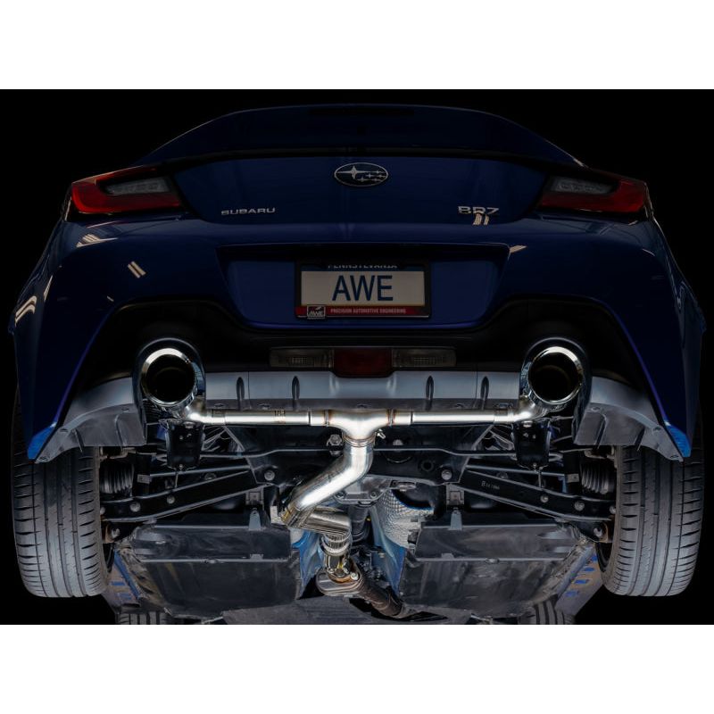 AWE Subaru BRZ/ Toyota GR86/ Toyota 86 Track Edition Cat-Back Exhaust- Chrome Silver Tips