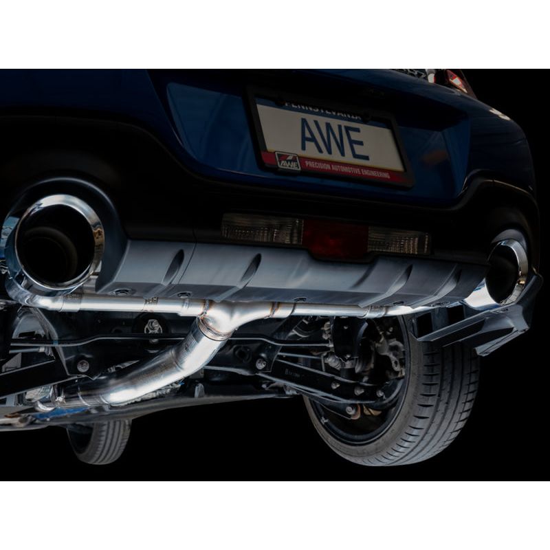 AWE Subaru BRZ/ Toyota GR86/ Toyota 86 Track Edition Cat-Back Exhaust- Chrome Silver Tips