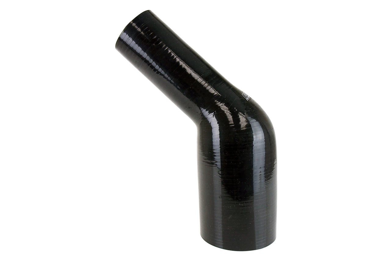 HPS 2-3/8" - 2-9/16" Silicone 45 Degree Elbow Reducer Coupler Hose, High Temp 4-ply Reinforced, 60mm - 65mm ID