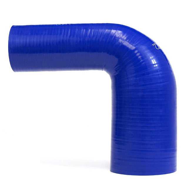HPS 5/8" - 1" ID, Silicone 90 Degree Elbow Reducer Hose, High Temp 4-ply Reinforced, Blue, 16mm - 25mm ID