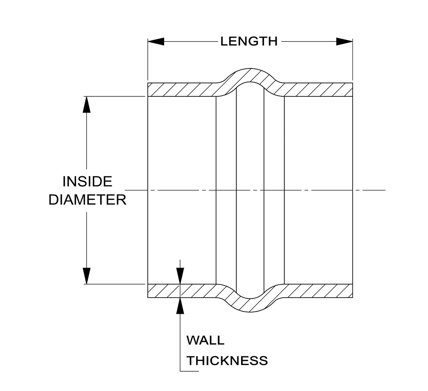 HPS 1-3/8" Silicone Single Hump Coupler Hose Hot Side, Ultra High Temp 4-ply Aramid Reinforced, Max. Temperature: 500F