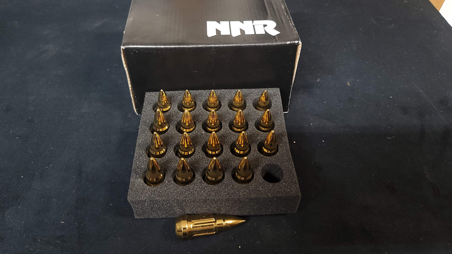 NNR Steel Wheel Lug Nuts Close Ended with Bullet Spike 58mm 20pcs